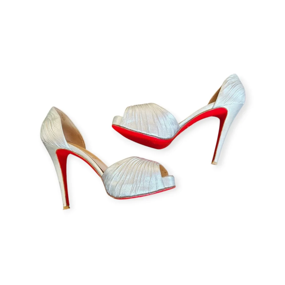 Christian Louboutin Metallic Nappa Turbella 120 Platform Sandals - 38.5 - Picture 7 of 15